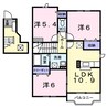パレス吉元Ⅴ 3LDKの間取り