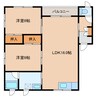 ピュアローズD館 2LDKの間取り