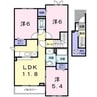 カラード カープ2号棟 3LDKの間取り