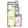 リヴェール 1LDKの間取り