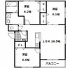 パティオ美原A 3LDKの間取り