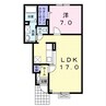 エルムプラシードA11号館 1LDKの間取り