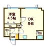 コートヒルズ湯川 1LDKの間取り