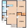 スペース北浜Ⅰ 2LDKの間取り