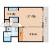 パークサイドブライトネス 1LDKの間取り
