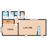 シエスタ美原 1LDKの間取り