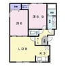 コウジィーコートⅡ 2LDKの間取り