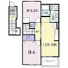 ヴィラ柏木 2LDKの間取り
