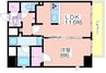 グランルージュ中之島南 1LDKの間取り
