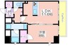 グランルージュ中之島南 1LDKの間取り
