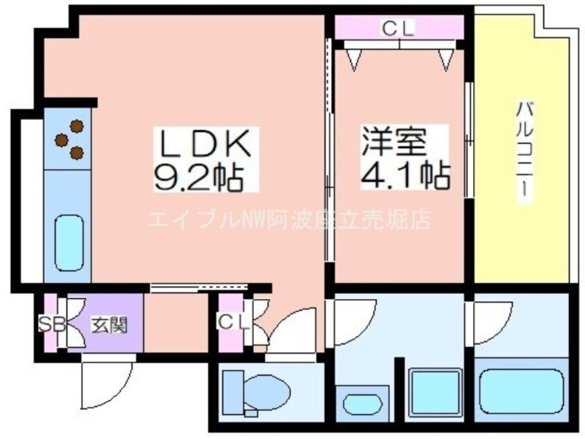 間取図 アーバネックス北堀江