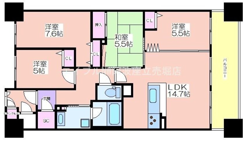 間取図 キングマンション大阪ベイ