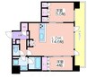 Noire北堀江 2LDKの間取り