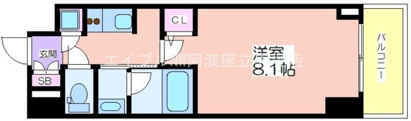 間取図 QCフラット北堀江