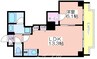 トモ南堀江 1LDKの間取り