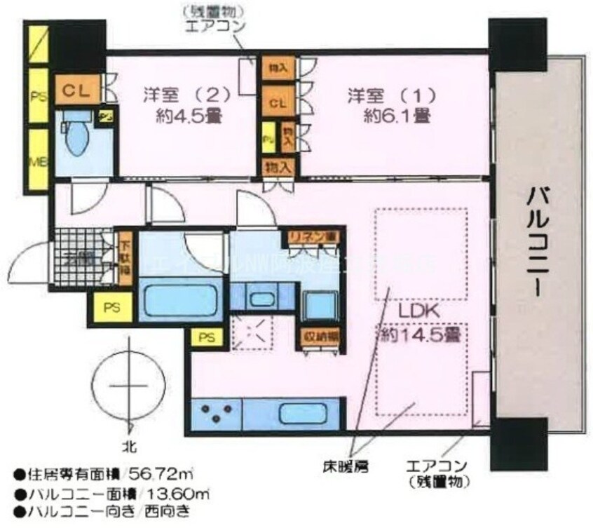 間取図 ブランズタワー御堂筋本町