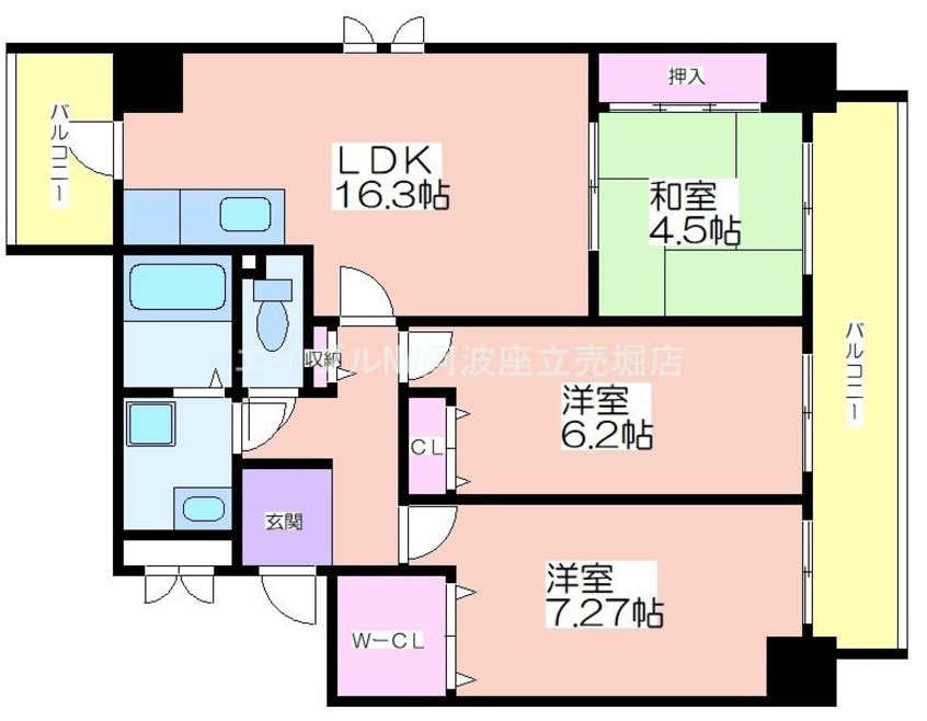 間取図 グラマシー立売堀