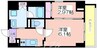 シーズンフラッツ靱本町 2Kの間取り