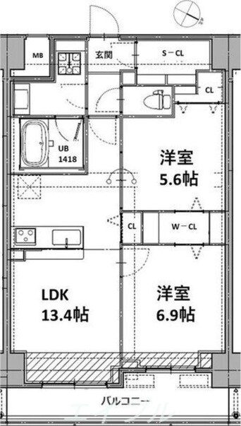 間取図 Vesta京町堀