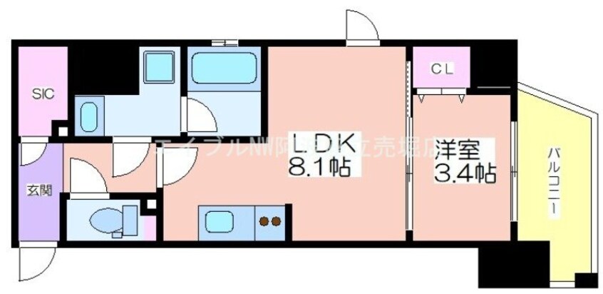 間取図 シーズンフラッツ阿波座