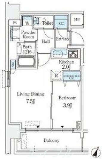 間取図 京町堀ビューアパートメント