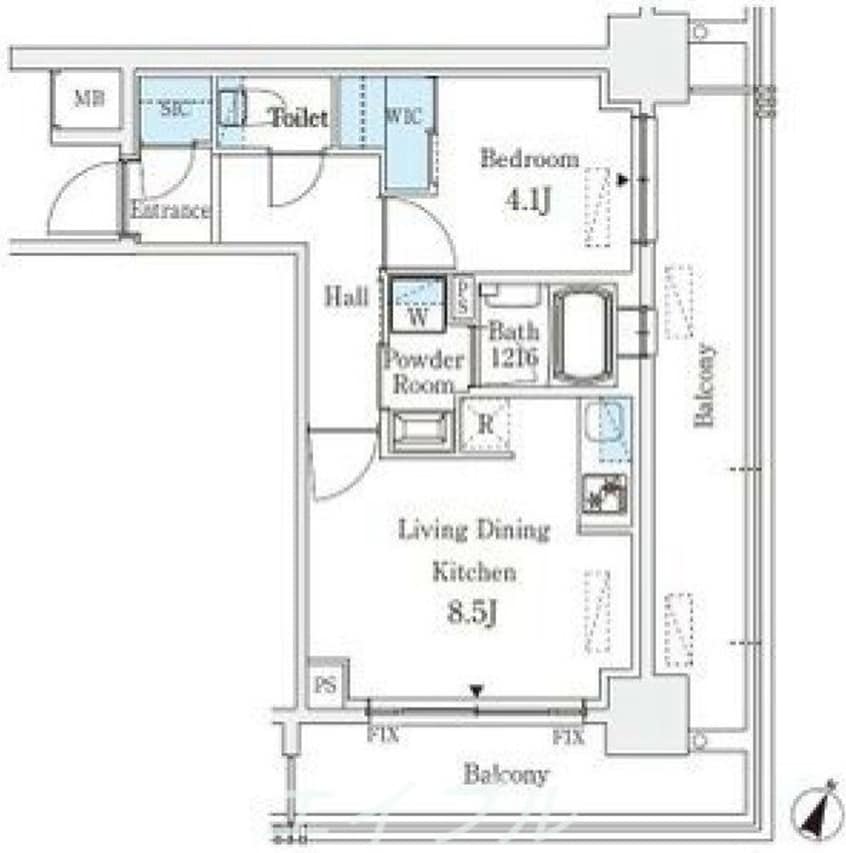 間取図 京町堀ビューアパートメント
