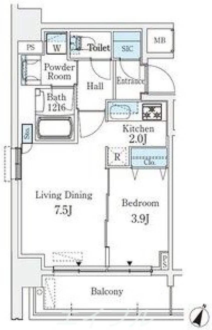 間取図 京町堀ビューアパートメント