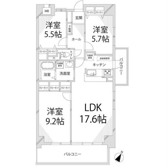 間取図 キャッスルコート飾磨弐番館