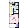 フィレール　デュ　トラジャⅢ 1Kの間取り