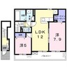 メゾン ド シュシュ ウエスト 2LDKの間取り