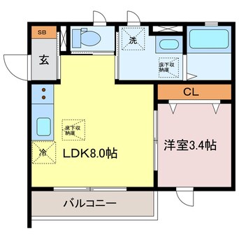 間取図 MISTRAL東姫路駅前Ⅱ
