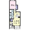 ピーチテラス 1LDKの間取り