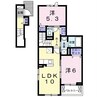 ラフレシール・ベルⅤ 2LDKの間取り