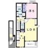 エスペランサ白国Ⅱ 1LDKの間取り