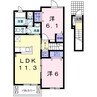 インプレスⅢ　B 2LDKの間取り