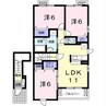 オアシス上ノ茶屋 3LDKの間取り
