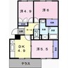 TSコスモス 3DKの間取り