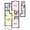 ブルーメ野里B 2LDKの間取り