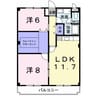 マリッチ今宿 2LDKの間取り