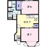 ルクプル　プラース 2DKの間取り