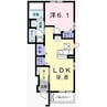 ハレイワA 1LDKの間取り