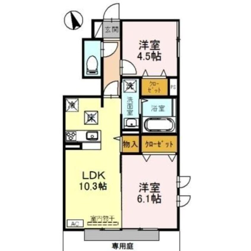 間取図 エソラ　ソレーユ田寺東