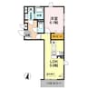 アズール 1LDKの間取り