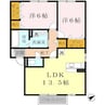 グランモア航　A棟 2LDKの間取り