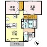 コーポラスイヅツ 2LDKの間取り
