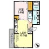 ラフィーネ亀山 1LDKの間取り