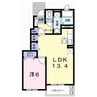 アイリスガーデンB 1LDKの間取り