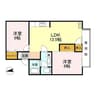 メゾン堀川A棟 2LDKの間取り