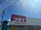 ゴダイドラッグ東山店(ドラッグストア)まで800m フィオーレ白浜Ⅰ