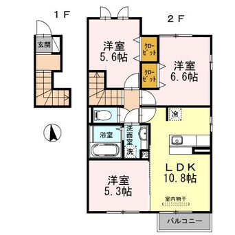 間取図 リュミエールｍ＆ｙB棟